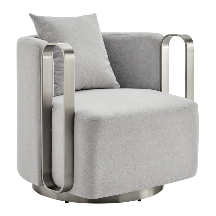 The Marvel Contemporary Accent Chair // Gray and Brushed Nickel