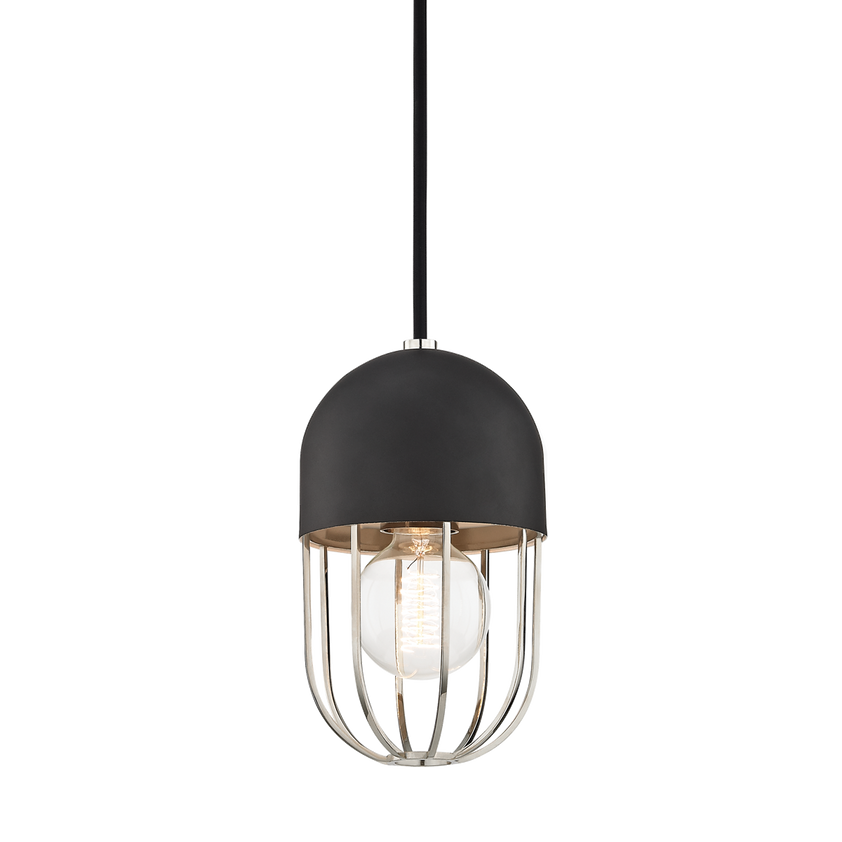 Haley Pendant - Polished Nickel/Dusk Black