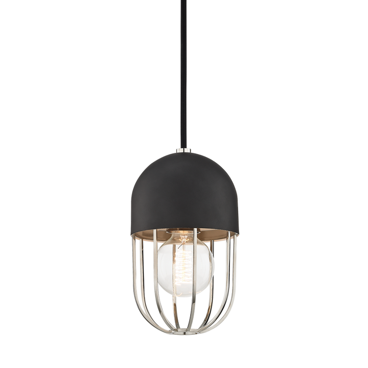 Haley Pendant - Polished Nickel/Dusk Black