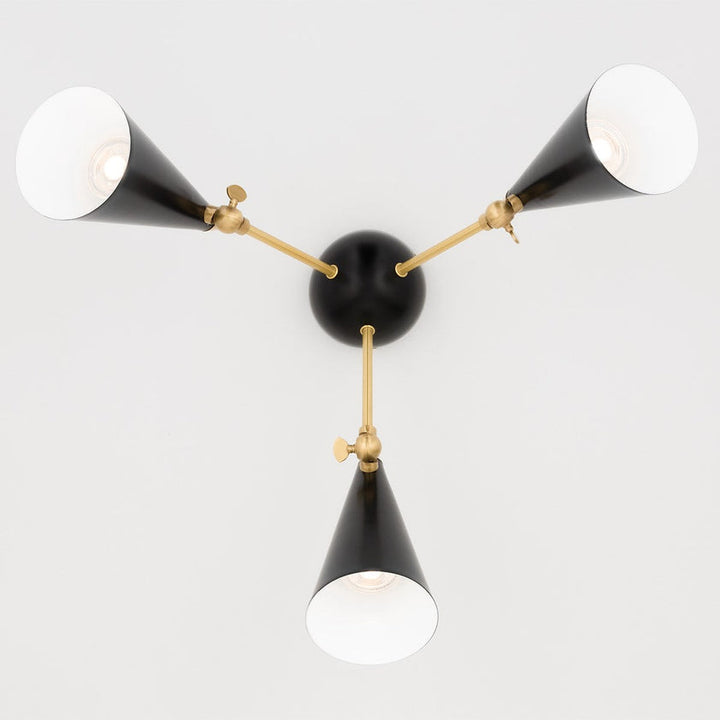 Moxie Wall Sconce - Aged Brass/White