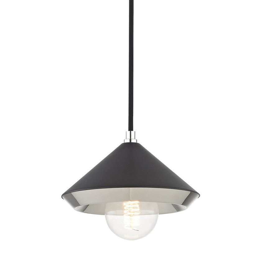 Marnie Pendant 7" - Polished Nickel/Dusk Black