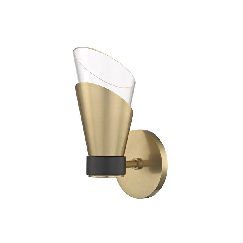 Angie Wall Sconce 10" - Aged Brass/Dusk Black