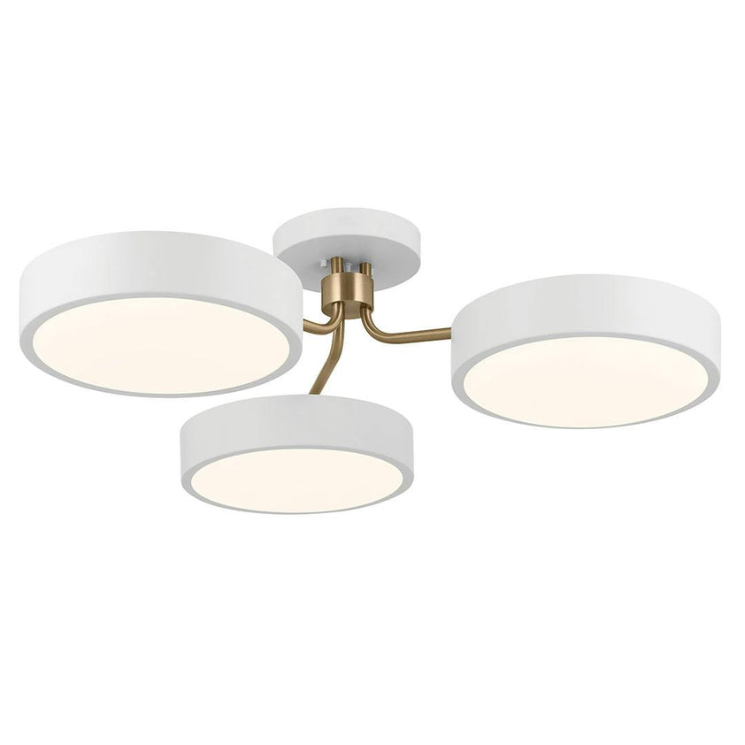 Sago Light Semi Flush with Clear Acrylic with Inside Satin Etch