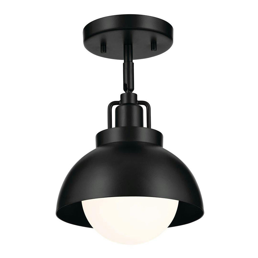 Niva Light Convertible Semi Flush with Satin Etched Cased Opal Glass