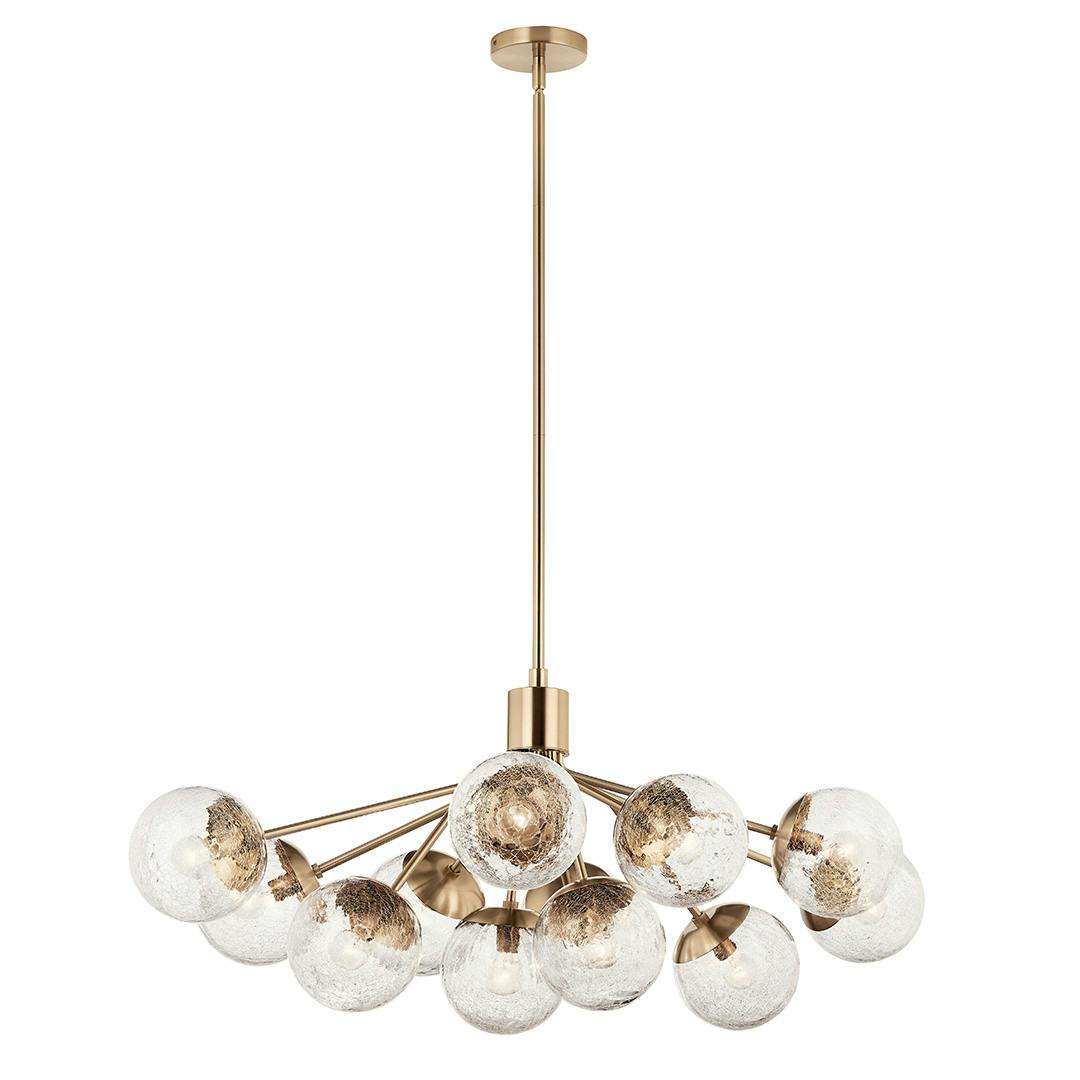 Silvarious Light Linear Convertible Chandelier with Clear Crackled Glass