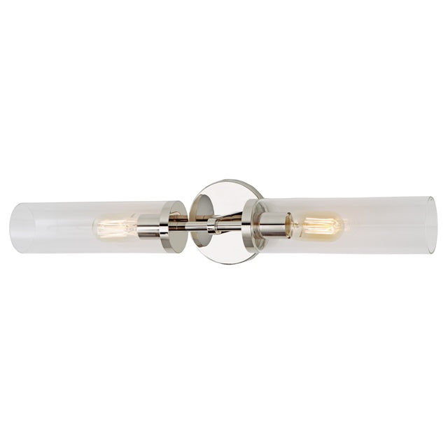 Alford Tall Clear Glass Two Light Sconce