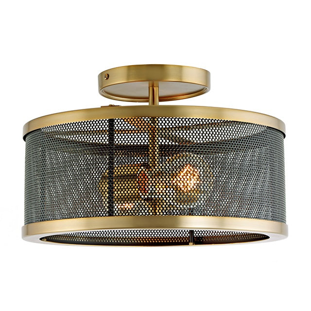 Wellington Two Light Mesh Semi-Flush Mount