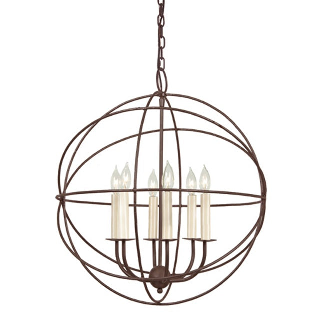 Six light globe chandelier