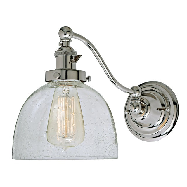 Soho one light half swing clear bubble Madison wall sconce