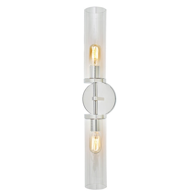 Alford Tall Clear Glass Two Light Sconce