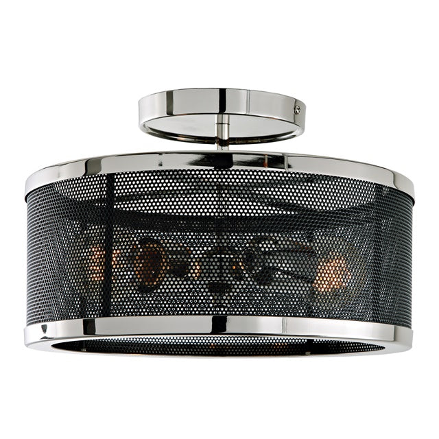 Wellington Two Light Mesh Semi-Flush Mount