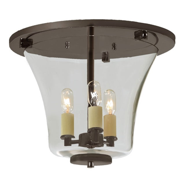 Three light greenwich flush mount bell lantern