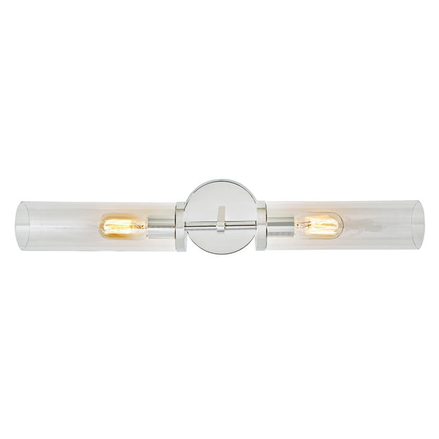 Alford Tall Clear Glass Two Light Sconce