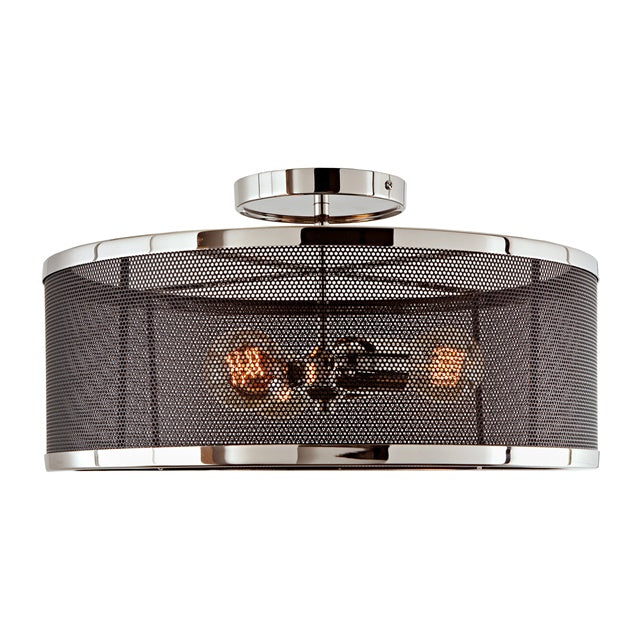 Wellington Three Light Mesh Semi-Flush Mount