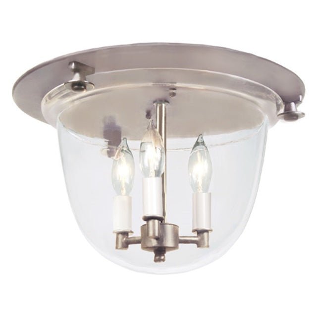 Classic flush mount bell lantern with clear glass