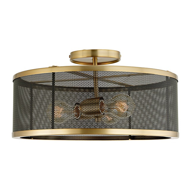 Wellington Three Light Mesh Semi-Flush Mount