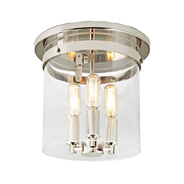 Roxbury Three Light Cylinder Glass Flushmount