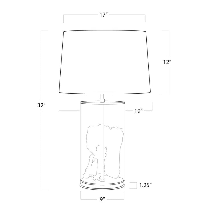 Magelian Glass Table Lamp - Polished Nickel