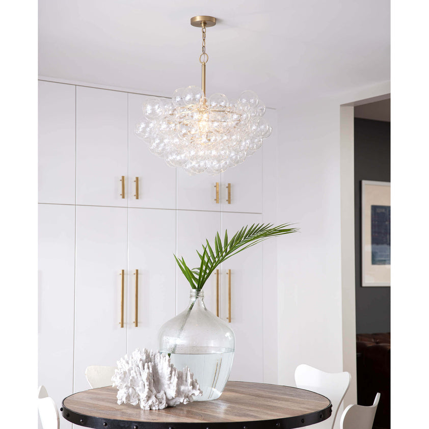 Bubbles Chandelier - Clear Natural Brass