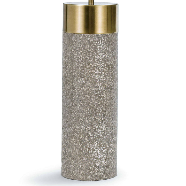 Harlow Ivory Grey Shagreen Cylinder Table Lamp