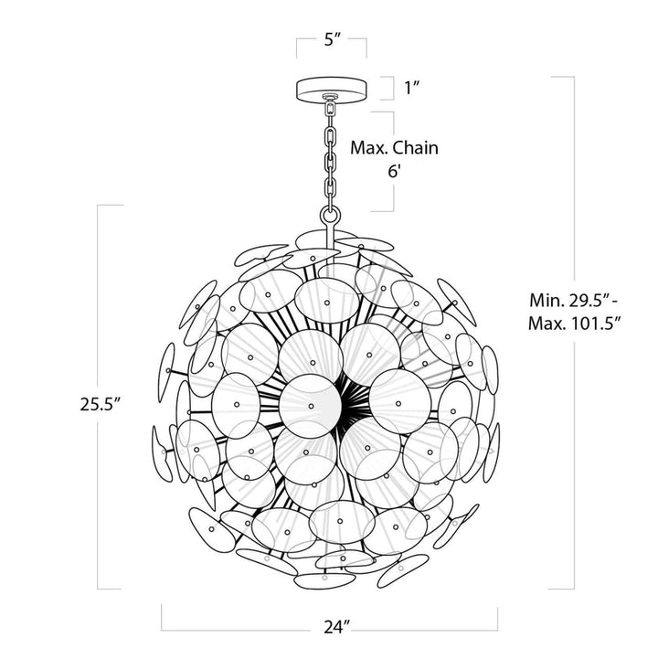 Poppy Glass Chandelier Small - Clear