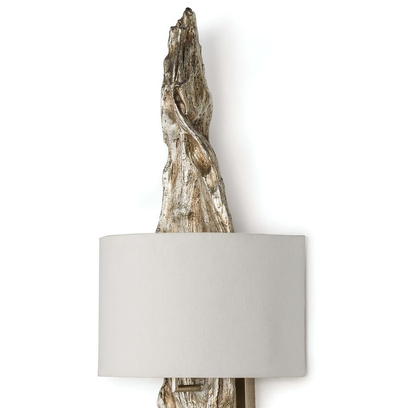 Driftwood Sconce - Ambered Silver Leaf