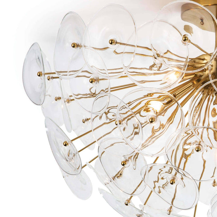 Poppy Glass Semi Flush Mount - Clear