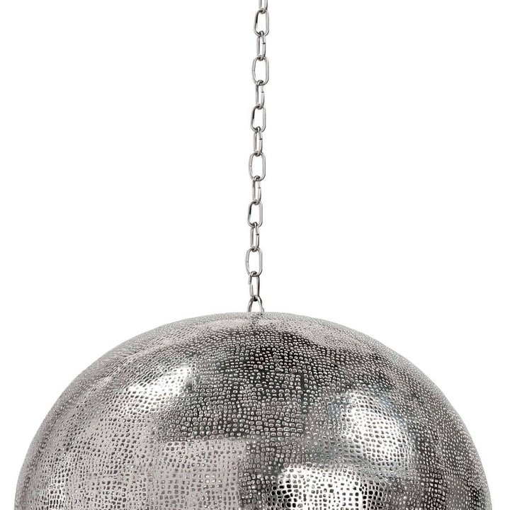 Pierced Metal Sphere Pendant - Polished Nickel