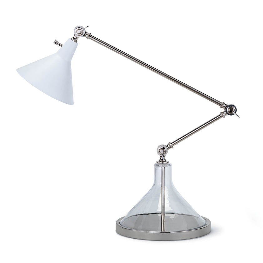 Ibis Task Lamp - Polished Nickel and White