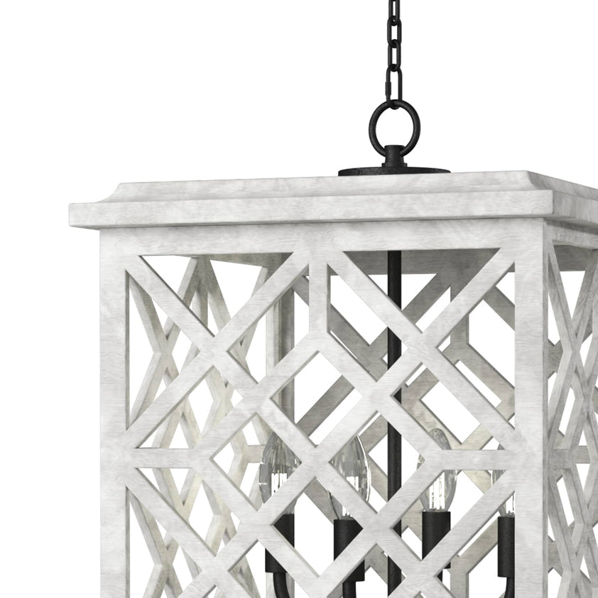 Chatham Wood Lantern - White