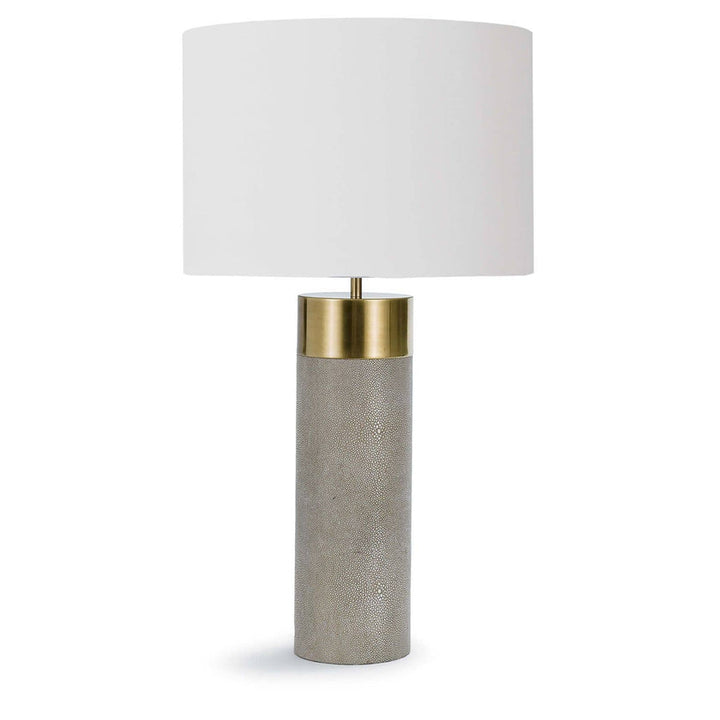 Harlow Ivory Grey Shagreen Cylinder Table Lamp