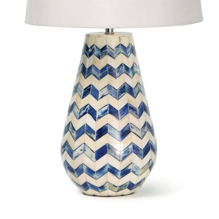 Cassia Chevron Table Lamp - Blue