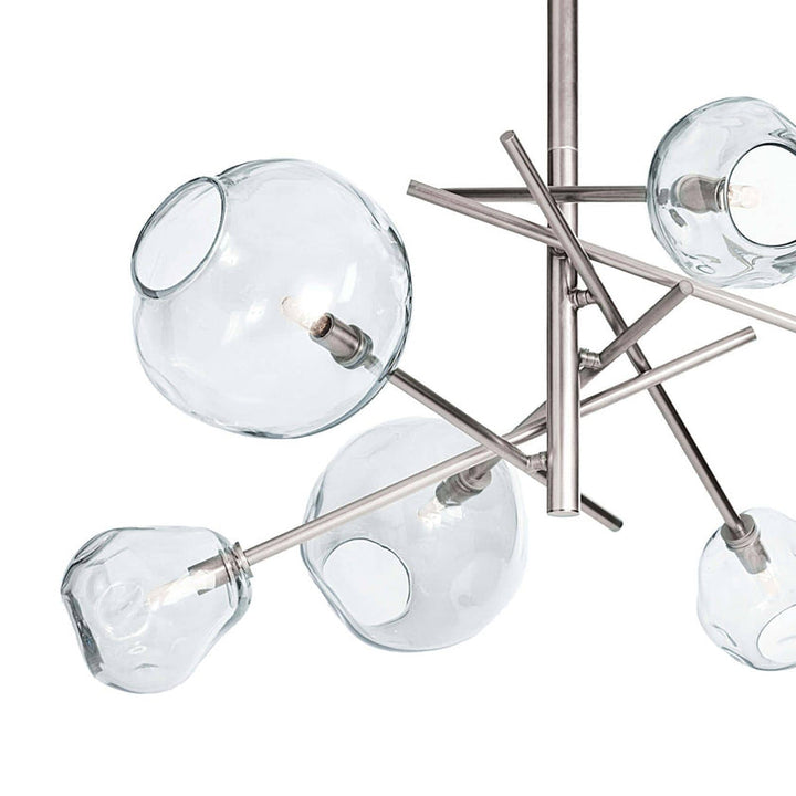 Molten Chandelier With Clear Glass - Polished Nickel