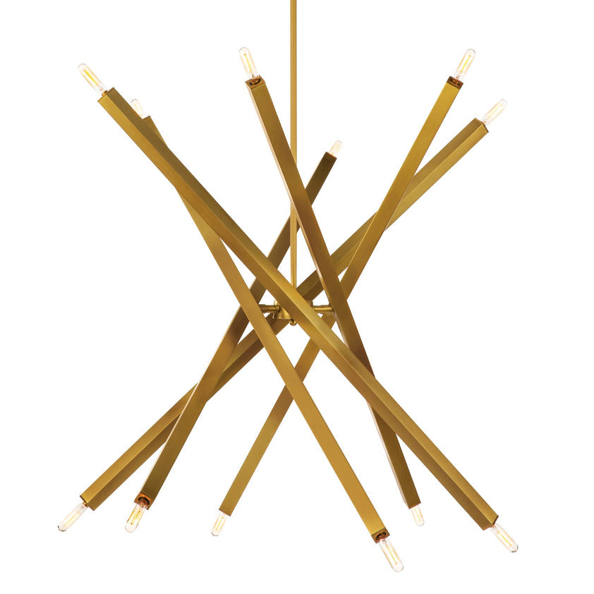 Viper Chandelier - Natural Brass