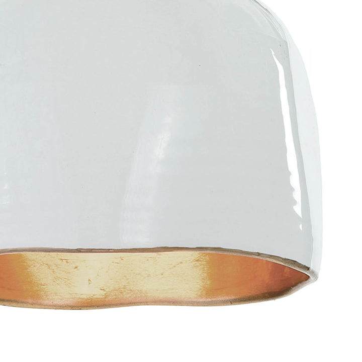 Bianca Ceramic Pendant - Gloss White and Gold