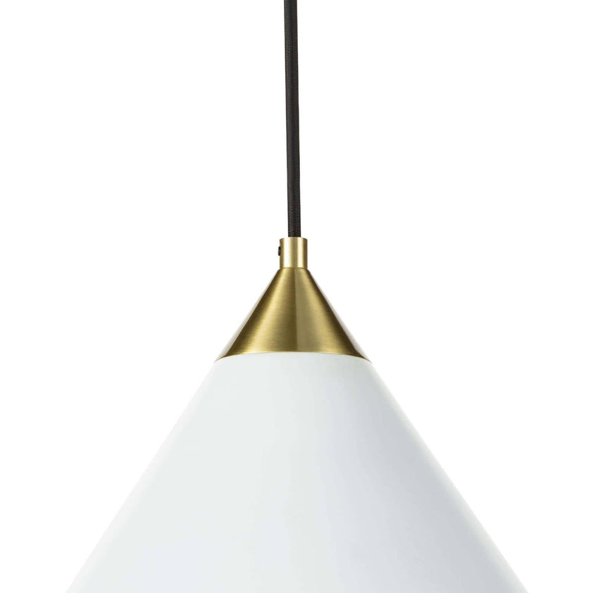 Hilton Pendant - White and Natural Brass