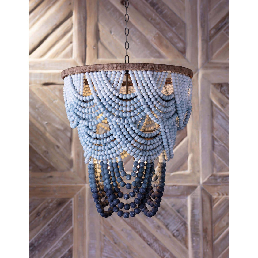 Ombre Wood Bead Chandelier