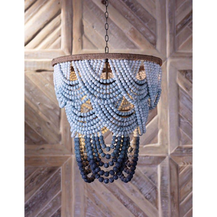 Ombre Wood Bead Chandelier