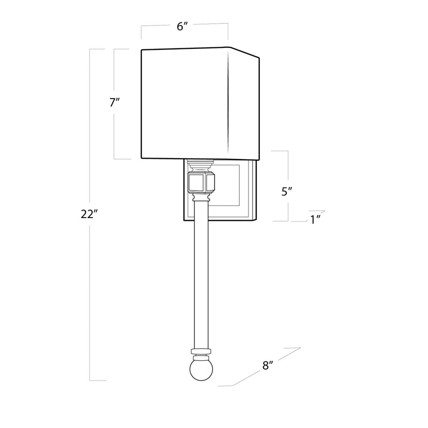 Crystal Tail Sconce - Polished Nickel