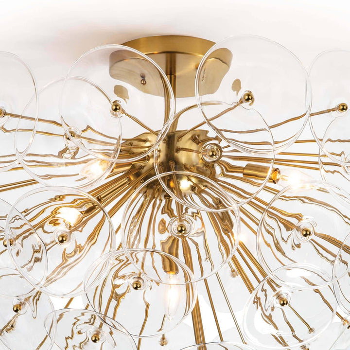 Poppy Glass Semi Flush Mount - Clear