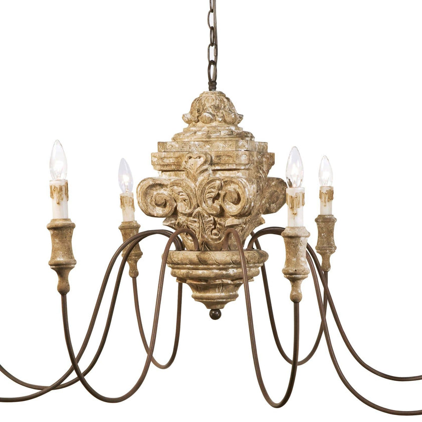 Wood Carved Chandelier