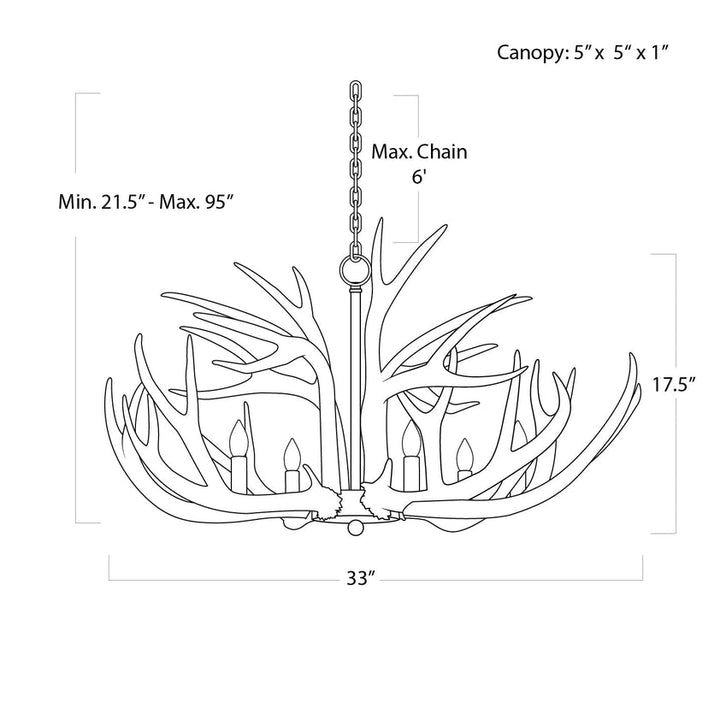 Antler Chandelier - White