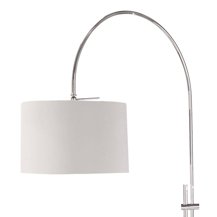 Arc Floor Lamp With Fabric Shade - Polished Nickel