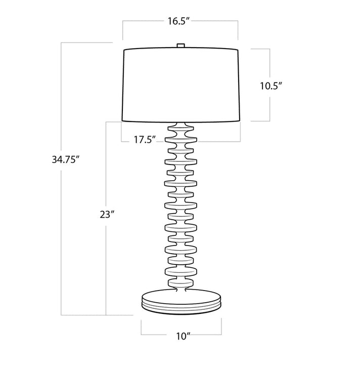 Fishbone Buffet Table Lamp - Ebony