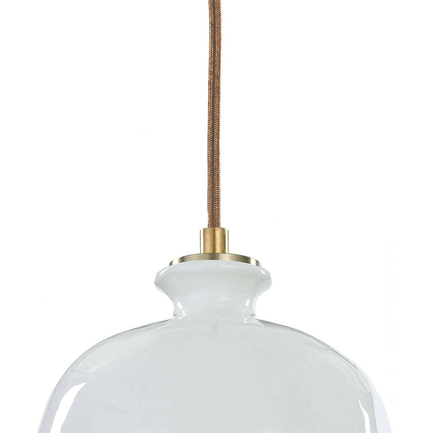 Bianca Ceramic Pendant - Gloss White and Gold