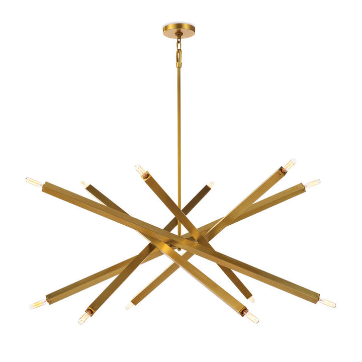 Viper Chandelier - Natural Brass