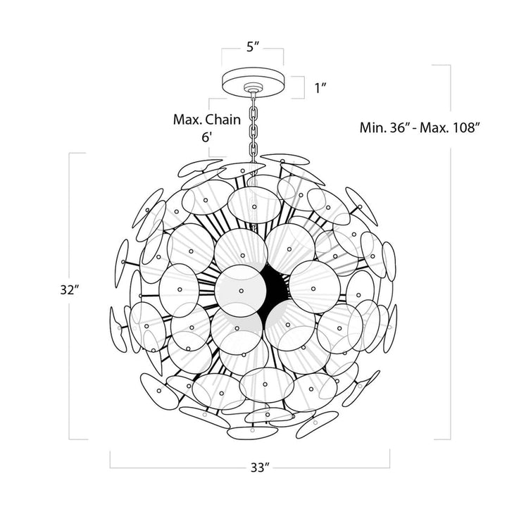 Poppy Glass Chandelier Large - Clear