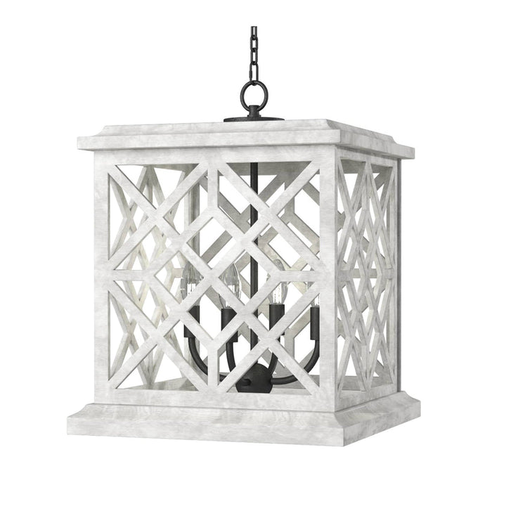 Chatham Wood Lantern - White