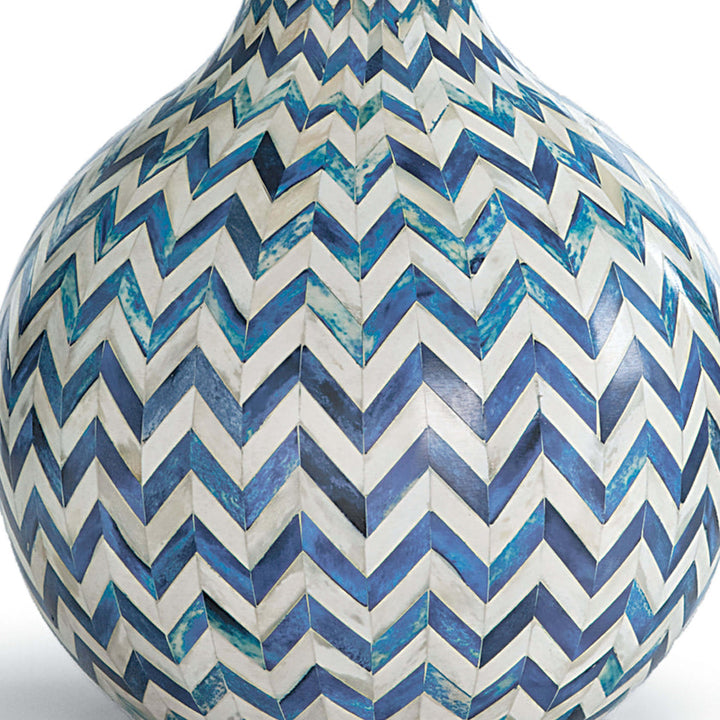 Chevron Bone Table Lamp - Indigo