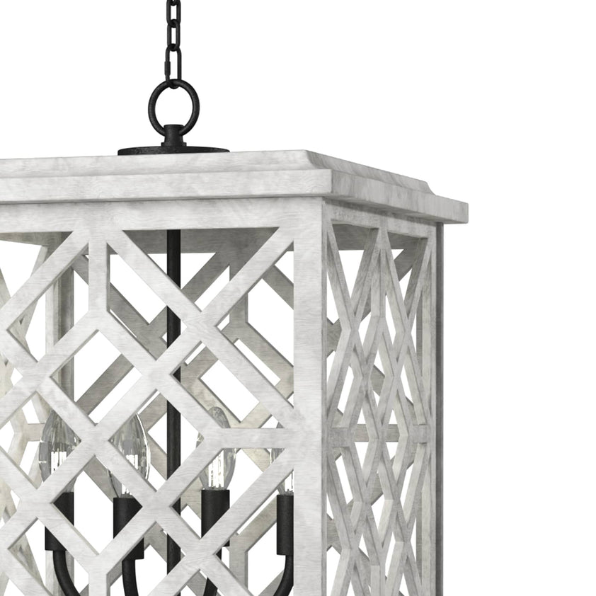 Chatham Wood Lantern - White